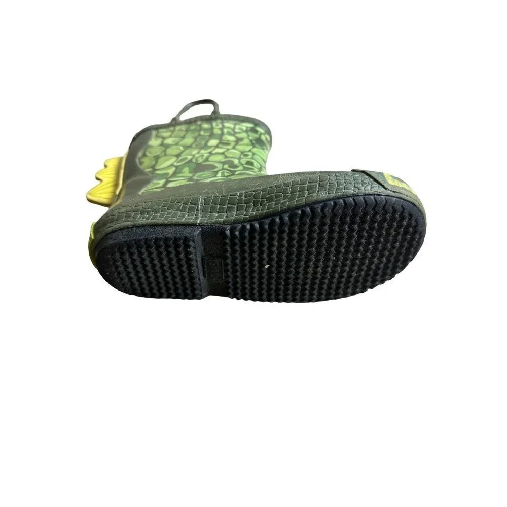 UnBranded Kids Rain Boots Unisex Green Print Size 9/10 SKU 2266